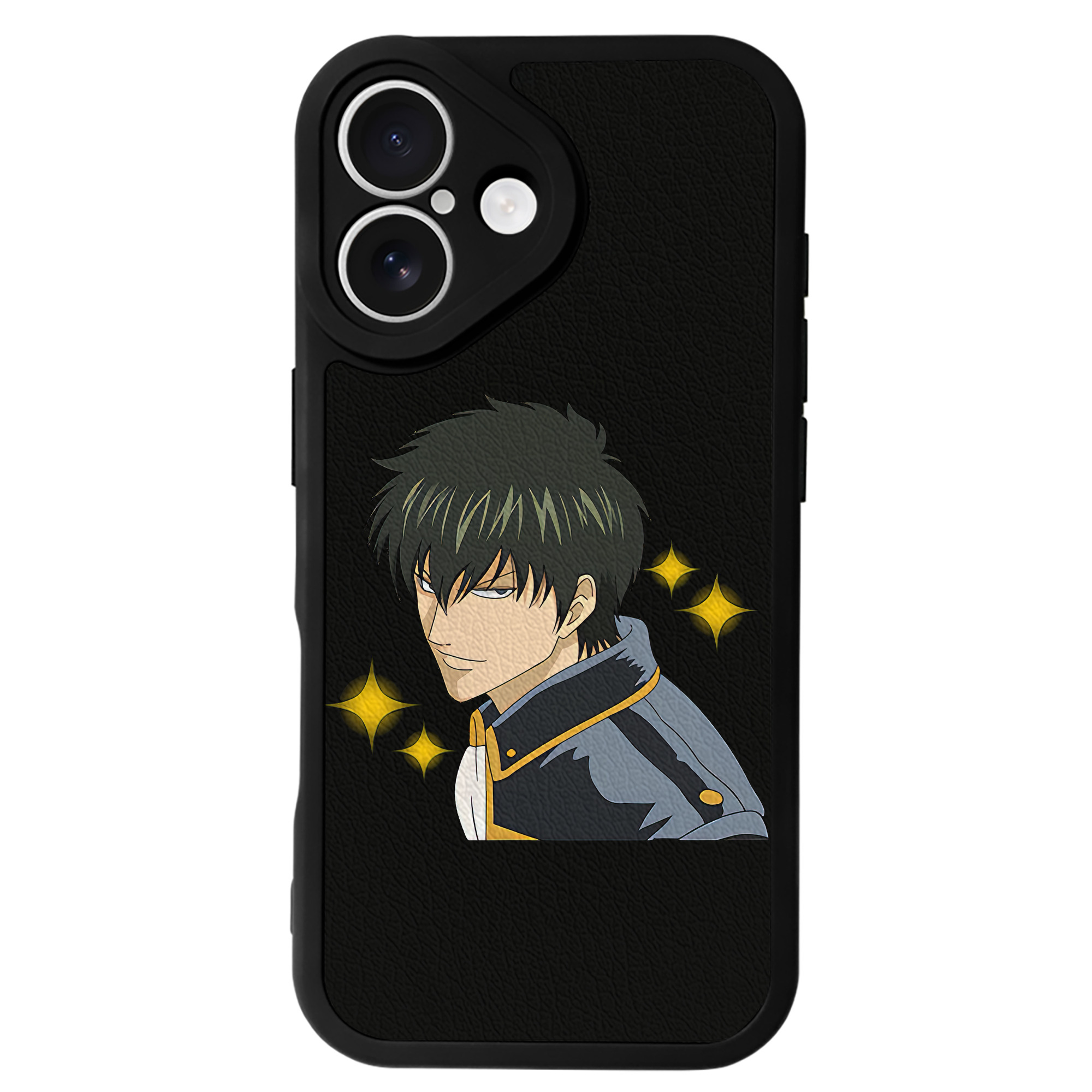 （画像用） ぎんたま 坂田銀時（さかたぎんとき） 神楽 志村新八（しむら しんぱち） GINTAMA Sakata Gintoki Kagura Shimura Shinpachi 【iPhone 16シリーズ対応】シリコンスマホケース（レザー調） 材質：シリコン
